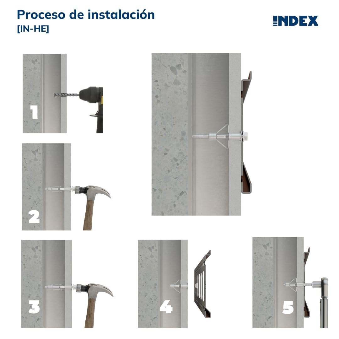 Index In-He - Anclaje indemoll para fijación en elementos huecos m8 x 55 diámetro 12