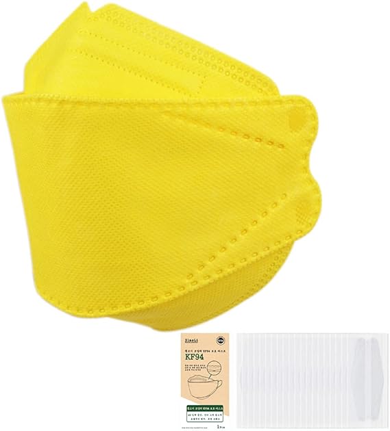 Amazon Co Jp Kf94マスク 在庫あり 個別包装 10枚入 4層構造 超快適 立体構造 呼吸しやすい 口紅が付きにくい 飛沫防止 黄砂 粉塵 花粉 風邪予防 男女兼用 お出かけ安心 10 黄色い 産業 研究開発用品