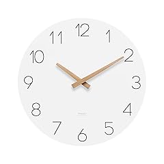 mooas Flatwood Wall Clock, Analog Wall Clock, Silent Non Ticking 12 inch Modern Wall Clocks Battery