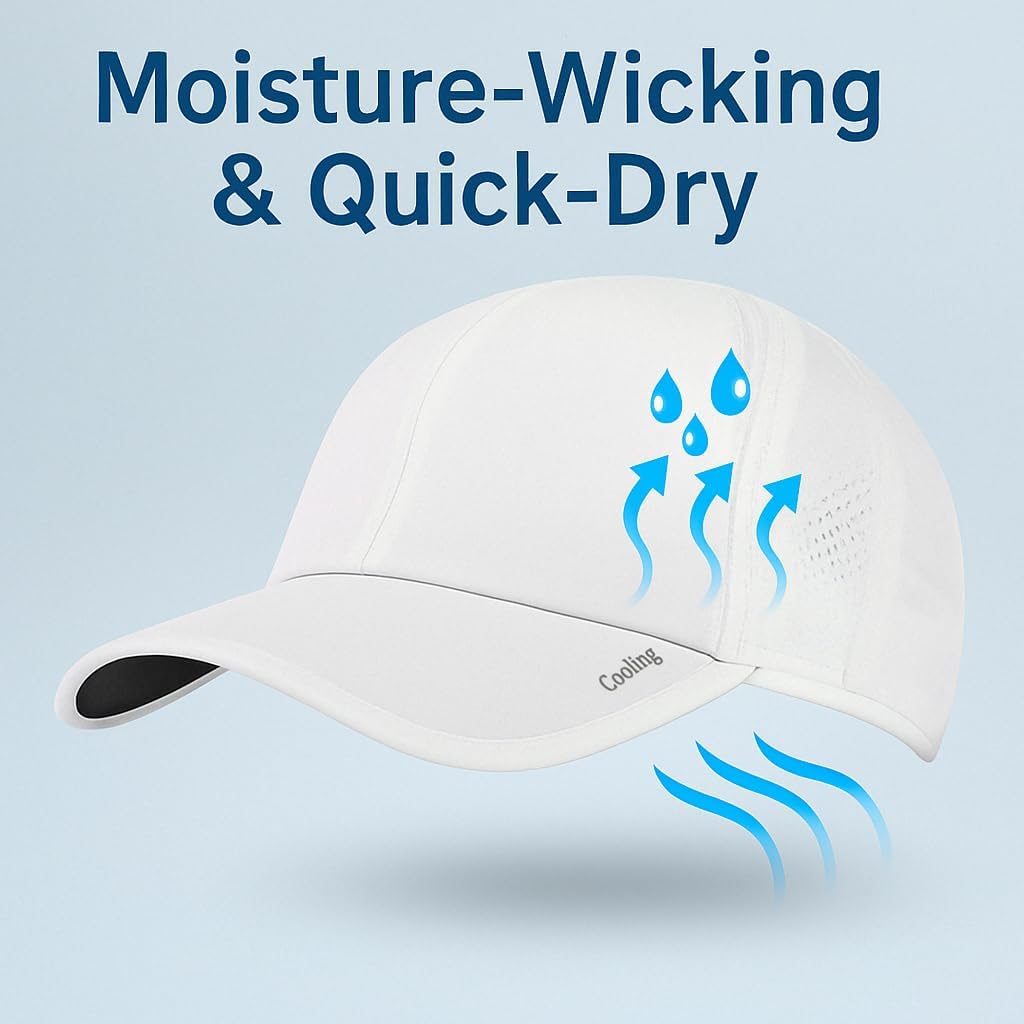 TOP-EX L/XL/XXL Unisex Moisture Wicking Baseball Cap Breathable Sport Hats Sun Protection Summer Cap with Sunglass Lock