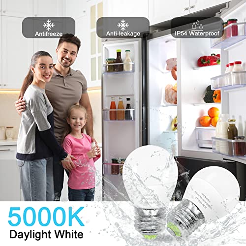6W E26 Small Globe Led Bulb 60W Equivalent G45/A15 E26 Standard Screw Base 120V-265V Frosted Daylight White 750Lm Waterproof For Fridge Light Pendant Vanity Mirror Home Lighting Non-Dimmable (2 Pack) #TOP2