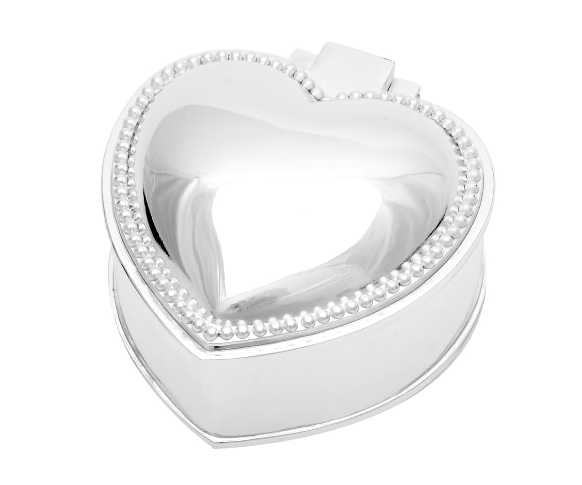 Designerskie pudełko na biżuterię, serce ze spersonalizowanym grawerunkiem, wykonane z posrebrzanego metalowego pudełka na biżuterię z perłowym wzorem, pudełko na pierścionek z grawerunkiem do 15 znaków