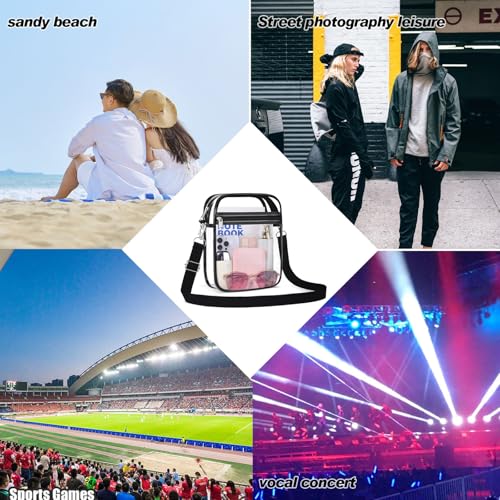 Image of Clear Bag Stadium Approved, Clear Crossbody Purse Bag with Front Pocket for Concerts Sports Events Festivals
