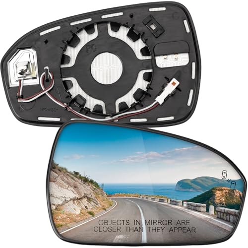 LOIYLLEN Passenger Side Mirror Replacement for Ford Fusion 2013 2014 2015 2016 2017 2018 2019 2020 2021 - Right Side Mirror Glass, Rear View Mirrors Glass with Power Heated & Blind Spot