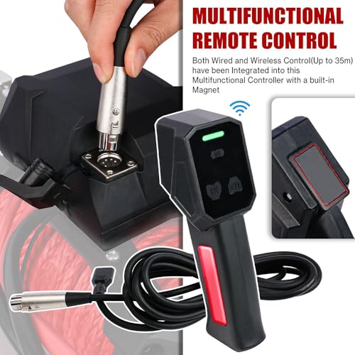 Winch eléctrico 10000 lb kit 12V DC con control remoto inalámbrico miniatura 4