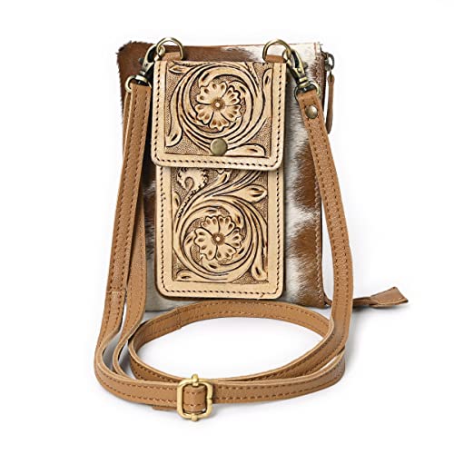 Bags Small Crossbody Cell Phone Purses for Women Hand Tooled Western Style Wallet Purses and Handbags with Strap