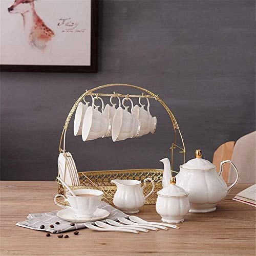 Inicio de té simple conjunto de 16 piezas del accesorio de oro de la tarde Té Vaso Juego de café de porcelana vidriada… - Imagen 4