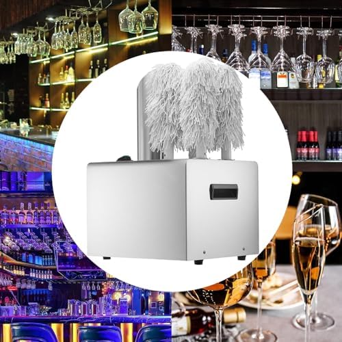 Commercial Electric Wine Glass Polisher 330 Glasses/H, Stainless Steel 5-Brush Wiping Machine for Hotels & Bars, 360° Efficient Cleaning, 220V Glassware Equipment
