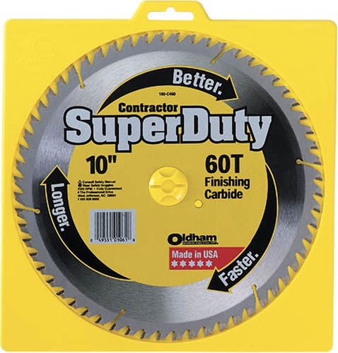 Oldham 100C460 SuperDuty 10-Inch 60 Tooth ATB Fine Finishing Saw Blade with 5/8-Inch Arbor