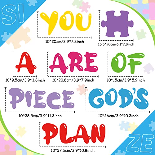 67 Pieces Large Puzzle Cutouts Bulletin Board Set Bible Verse Paper Cuts Classroom Decor You Are A Piece Of Gods Plan Cut Outs School Puzzle Accents Paper For Classroom Nursery Door Wall Decor #TOP1