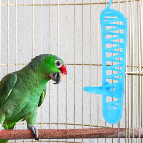 NOLITOY Suporte de comida para pássaros, brinquedo de forrageamento de papagaio, cesta suspensa para