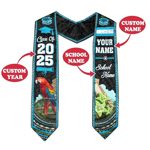 Customized Honduran Graduation Stole 2025, Banda De Graduacion, Custom Graduation Stole 2025, Honduras Sash 1