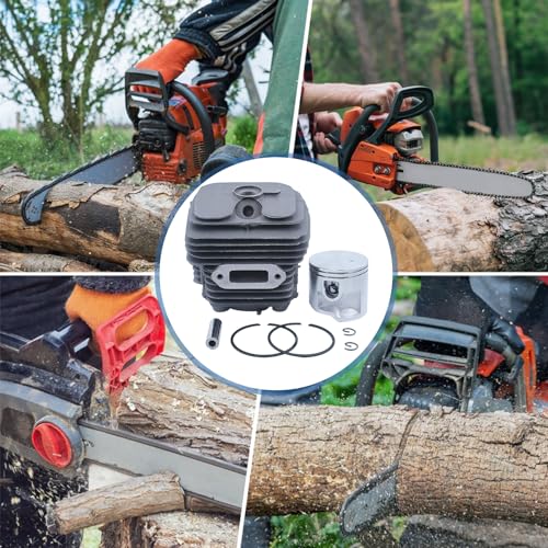 Zylinder Kit für STIHL TS 420 TS 410 Trennschleifer, AUMEL 50mm Zylinder + Kolben + Dichtung + Öldichtung + Kraftstofffilter + Zündkerze Ersatzteile Zubehör 16 in 1