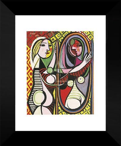 Pablo Picasso Framed Art Print 18x15 "Girl Before a Mirror"