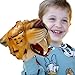 Gemini&Genius Saber-Toothed Tiger Hand Puppet, Saber-Toothed Wild Animal Puppets Toys, Soft Rubber- Realistic Action Figure Toys- Role Play, Storytelling and Play Games for Kids-Yellow
