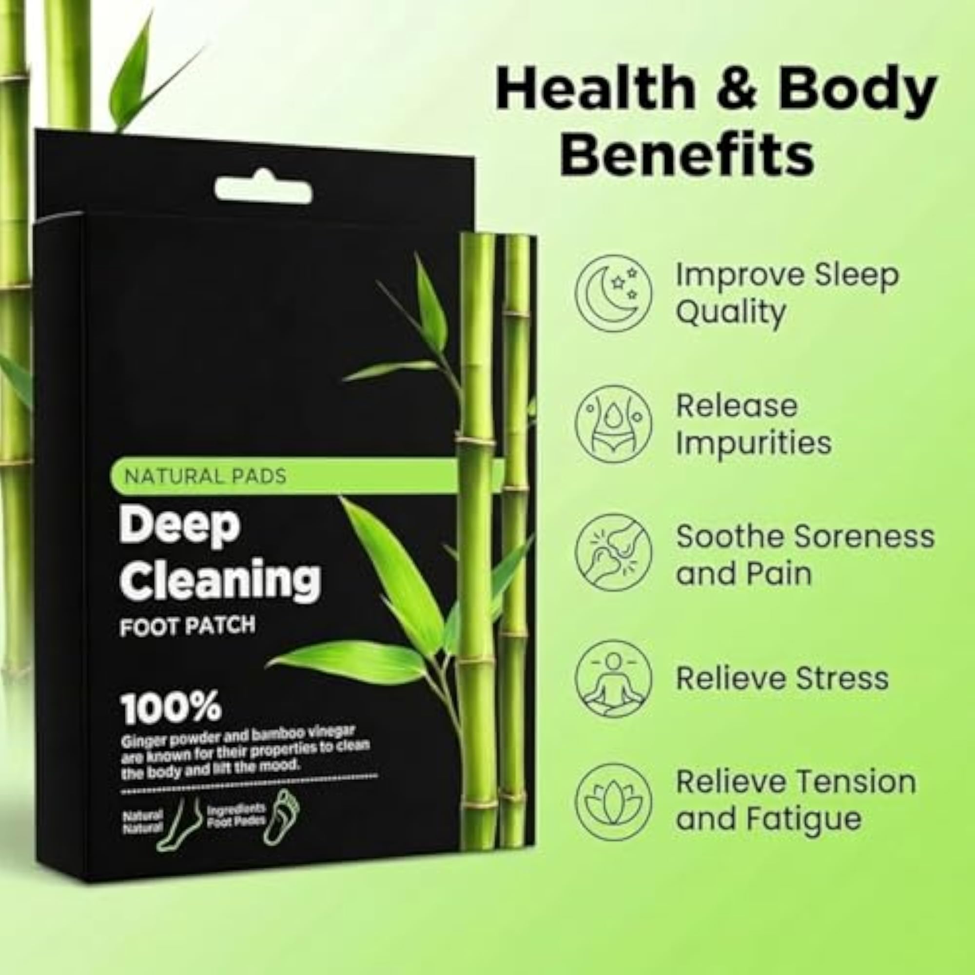 Herbal Foot Patches with Bamboo Vinegar for Daily Wellness