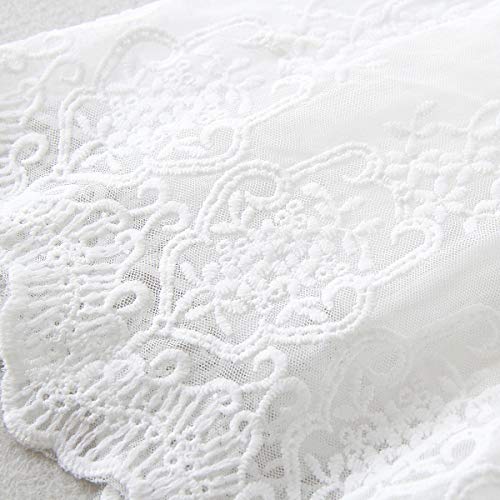 Slowera Baby Girls White Lace Dress Christening Baptism Gowns and Bonnet (Style2, 6-12 Months) - Thumbnail 3