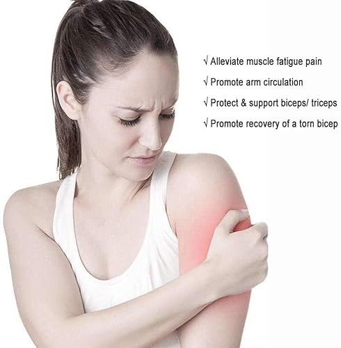 Miniatura 6 de Luwint Manga de compresión para la parte superior del brazo, soporte para tendinitis de bíceps, 1 par, Negro -