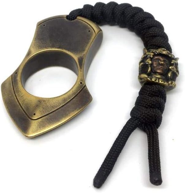 AUT multifunction outdoor tools edc brass keychain tactical single holes outdoors broken window keyring