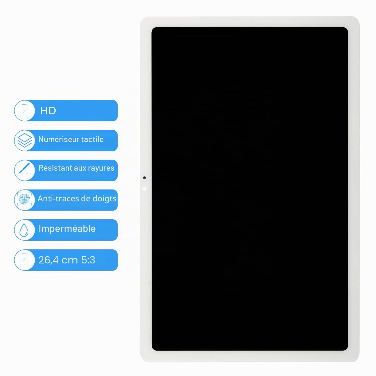 LADYSON Écran Tactile LCD d'origine pour Samsung Galaxy Tab A7 10,4" (2020) SM-T500 T505 T500 Écran Tactile Digitizer Assemblée Lentille Kits de Remplacement avec Outils gratuits (Blanc)