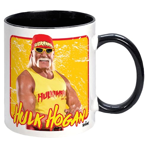 Kapow Gifts Hulk Hogan Mug Wrestler 80s W.W.F. Hulkamania Retro Wrestling Gift idea for him