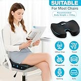XomRo Cooling Gel Ergonomic Memory Foam Seat Cushion Orthopedic Coccyx Cushion Chair Pillow for Tailbone Pain Relief, Sciatica, Back & Hip Support Office Chair, Car, Travel, Gaming & Long Sitting - Image 3