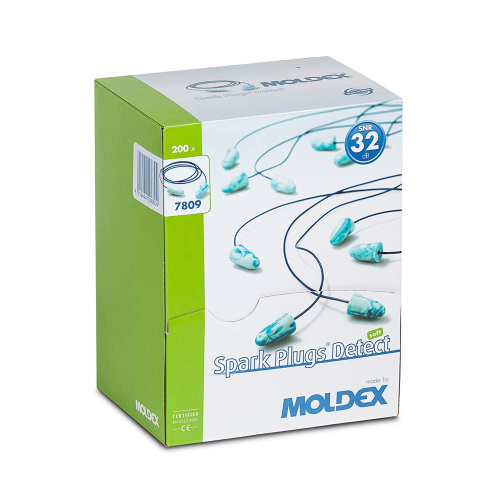 Moldex 7809 SNR - Tapones para los oídos (32 dB, detección de bujías, 200 pares)
