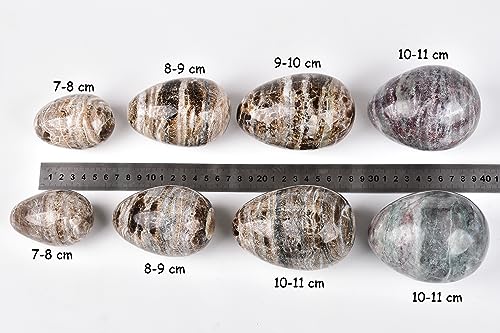 Image of AMOYSTONE Single Morocco Jasper Minerals Crystal Egg with Base for Home Decor Collect, Large Height 3.5-4 inch