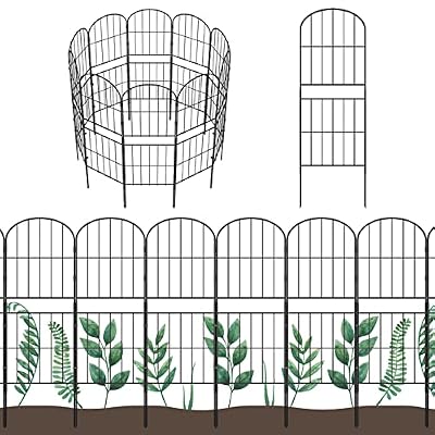 OUSHENG Decorative Garden Fence Fencing, 36in (H) x 16ft (L) Rustproof Metal Wire Panel Border Animal Barrier for Dog, Flower Edging for Yard Landscape Patio Outdoor Decor, Arched