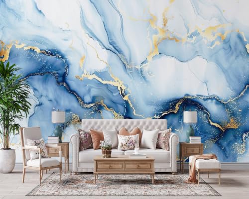 Peel and Stick Marble Alcohol Ink Wall Mural Removable Vinyl Wallpaper