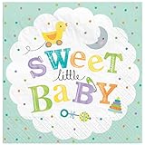 Multicolor Sweet Little Baby Napkins - Pack Of 16 - Adorable & Fun Design, Soft & Absorbent Paper Napkins - Perfect For Celebrations & Themed Parties, 5