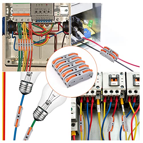 33 Stück Kabelverbinder lüsterklemmen, SPL-1 kabelklemmen Elektro Elektrische Anschlussblöcke Verbindungsklemmen Klemme mit Betätigungshebel Frei kombiniert Werden SPL2-5 Feste Flexible Kabel