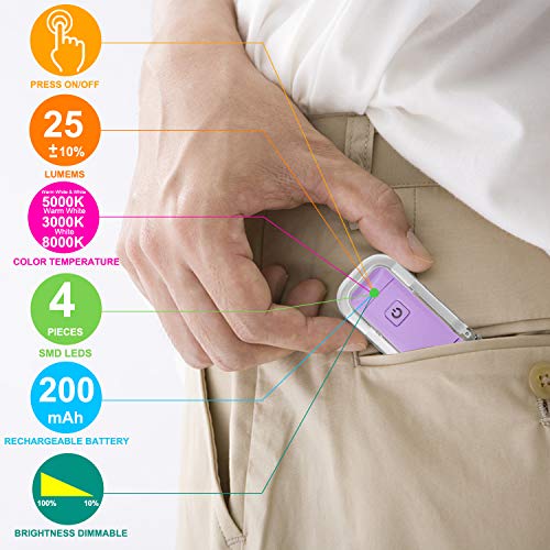 Bigmonat Book Reading Light Usb Rechargeable Bookmark Light Led Clip On Book Lights Reading Lights For Books In Bed Small Book Light For Kids 2 Brightness Adjustable For Eye Protection Violet #TOP4