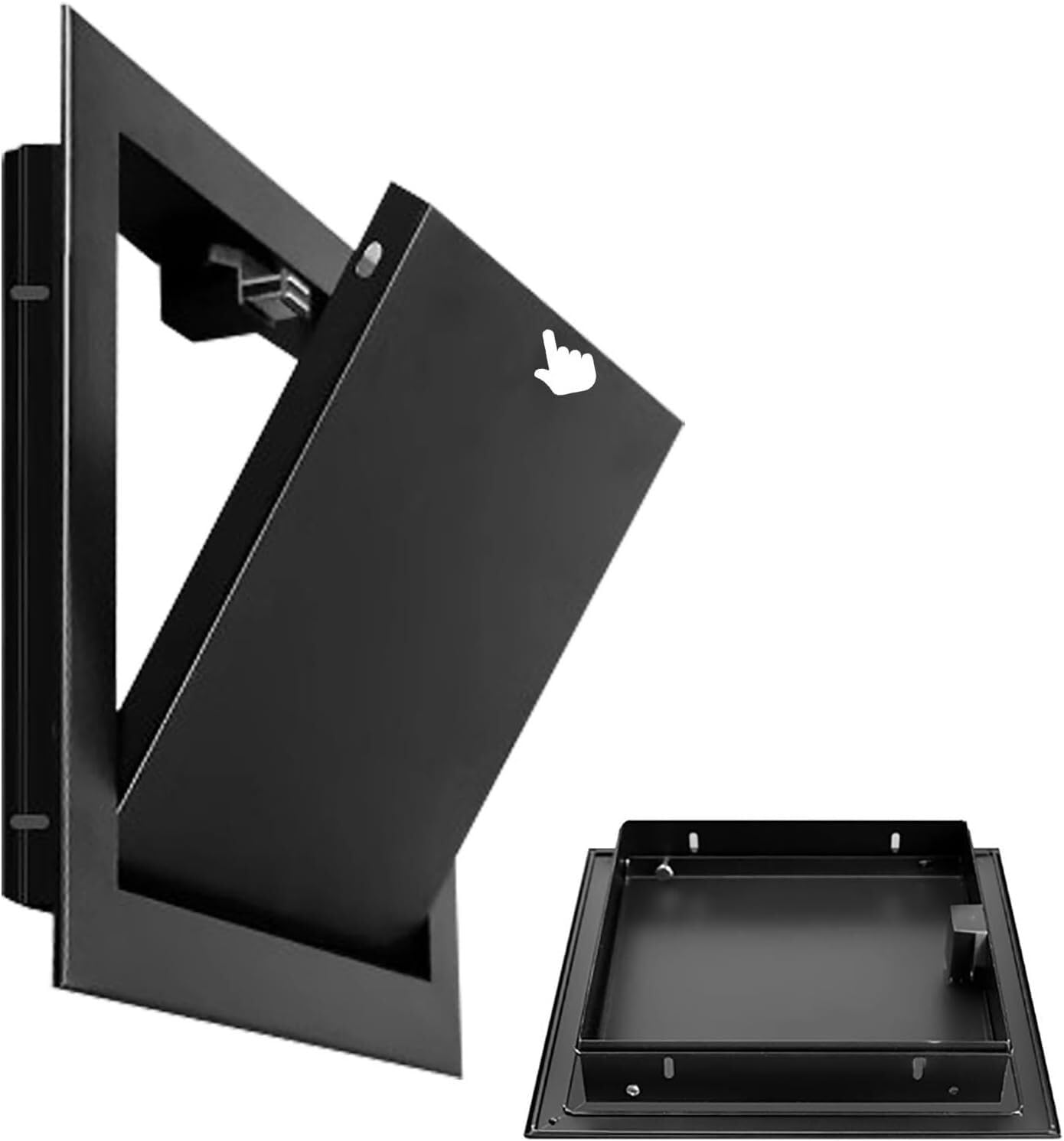 Kjobdwz One Color Steel Access Panel Access Panel，Black Access Panel Door With Click Open/Close Mechanism, Galvanised Panel Hiding Cover(15X15cm/6X6in)