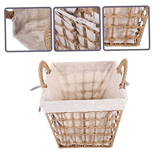 Panier de rangement en osier avec poignée décorative robuste - 6