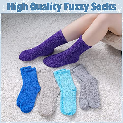 Image of LANLEO 5 /6 Pairs Womens Super Soft Fuzzy Plush Warm Winter Home Sleeping Slipper Socks