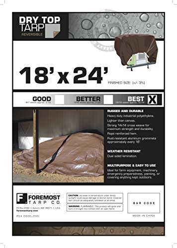 18X24 Multi-Purpose Silver/Brown Heavy Duty Dry Top Poly Tarp (18'X24') #TOP3