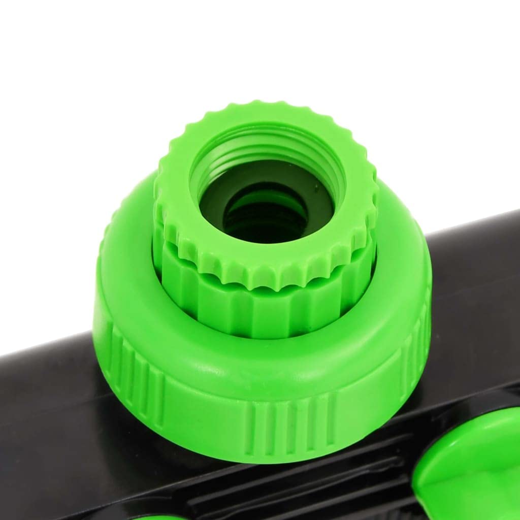 Connettore per rubinetto a 4 vie in ABS e PP, verde e nero, 19,5 x 6 x 11 cm, con attacco rapido e filettato, per irrigazione da giardino, irrigatore per prato, irrigatore, giunto per tubo