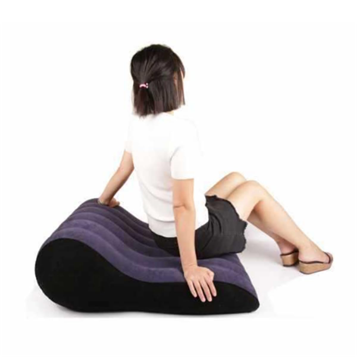 Almohada de posición de Juguetes sexuales, Almohada Triangular Inflable para Sexo, Muebles Divertidos con rampa Sexual, Almohadilla de Amor Plegable, para Mujeres, Hombres y Parejas,B
