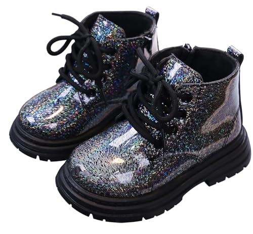 SEAUR Toddler Girl Ankle Boots Side Zip Work Boot Short Fall Boots Little Kids Waterproof Combat Boots Lace Up Leather Boots - Main Image