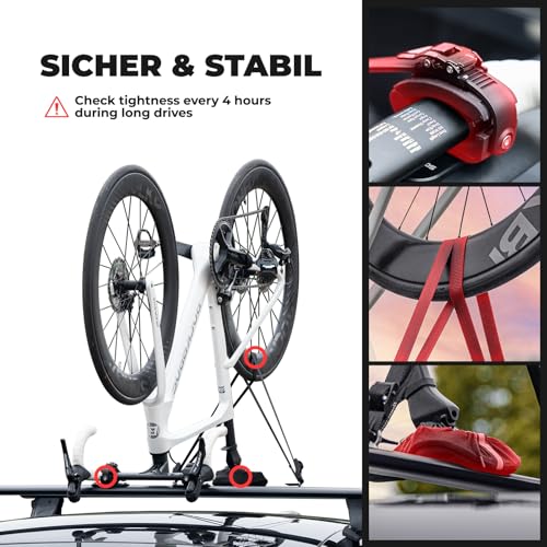 ROCKBROS Fahrradträger Umgekehrte Dachträger für das Auto, mit Gabelhalterung Einfache Installation, Stabile und Universelle Passform, für MTB Rennrad Citybikes, Erfordert Querstangen