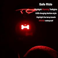 Vista 3 de Luz trasera de bicicleta, luz trasera LED recargable para bicicleta de noche, bonitos accesorios de bicicleta, luz trasera brillante