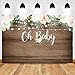 Mocsicka Rustic Wood Baby Shower Backdrop 7x5ft Oh Baby Floral Baby Shower Photo Backdrops Brown Wood Light Flower Baby Shower Photography Background