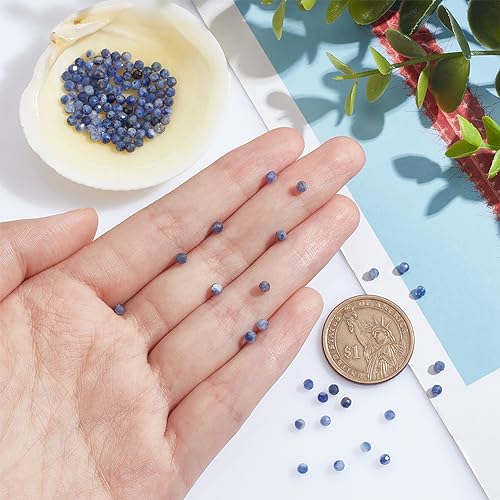 NBEADS 2 Strands About 254 Pcs Natural Sodalite Beads - Image 3