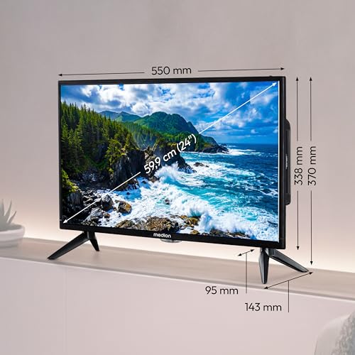 MEDION 59,9 cm (24 Zoll) Full HD Fernseher (integrierter DVD-Player, perfekt für Camping Wohnmobil LKW...