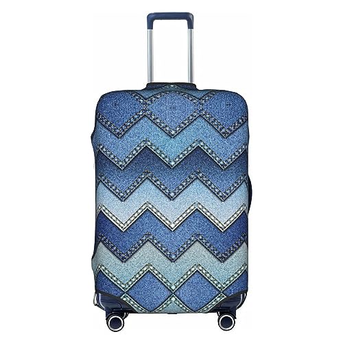 Gradient Blue Denim Print Luggage Cover Washable Suitcase Anti-Scratch Suitcase Cover Protective Cover Fits 18-32 Inch