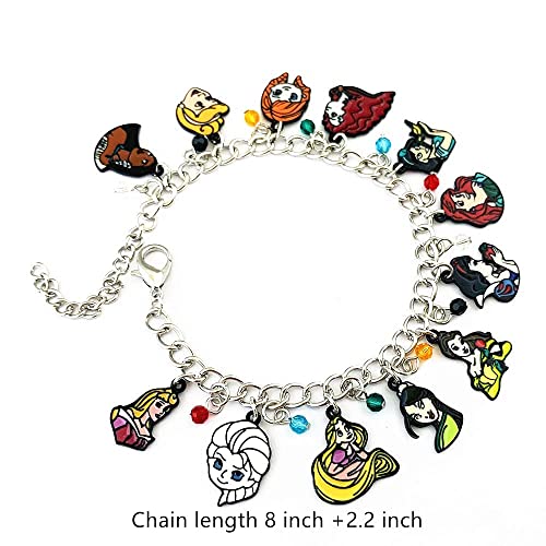 Ayjbdgr Beauty And The Beast Sleeping Beauty Belle Tangled Cinderella Snow White Little Mermaid Princess Bracelet Gifts For Women Girl #TOP1