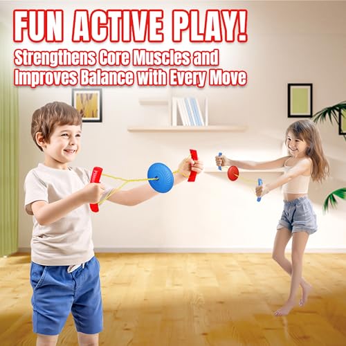 Hand Pull Strength Exercise and Anxiety Relief Toy - Tension Spinner for Kids' Exercise, Coordination and Stress Relief - Durable Outdoor Indoor Disc Spinner for Fun and Fitness (2-Pack) - Image 4