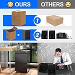 METAN Fully Assembled 2 Drawer File Cabinet with Lock, Mobile Under Desk Filing Cabinet for Office Legal/Letter Size, Pre Assembled Except Wheels,Black - Image 5