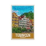 ONOTIO Tubingen Deutschland Vintage Reiseposter Baum 20 x 